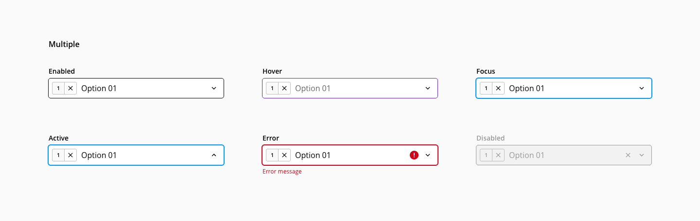 Multiple selection select states