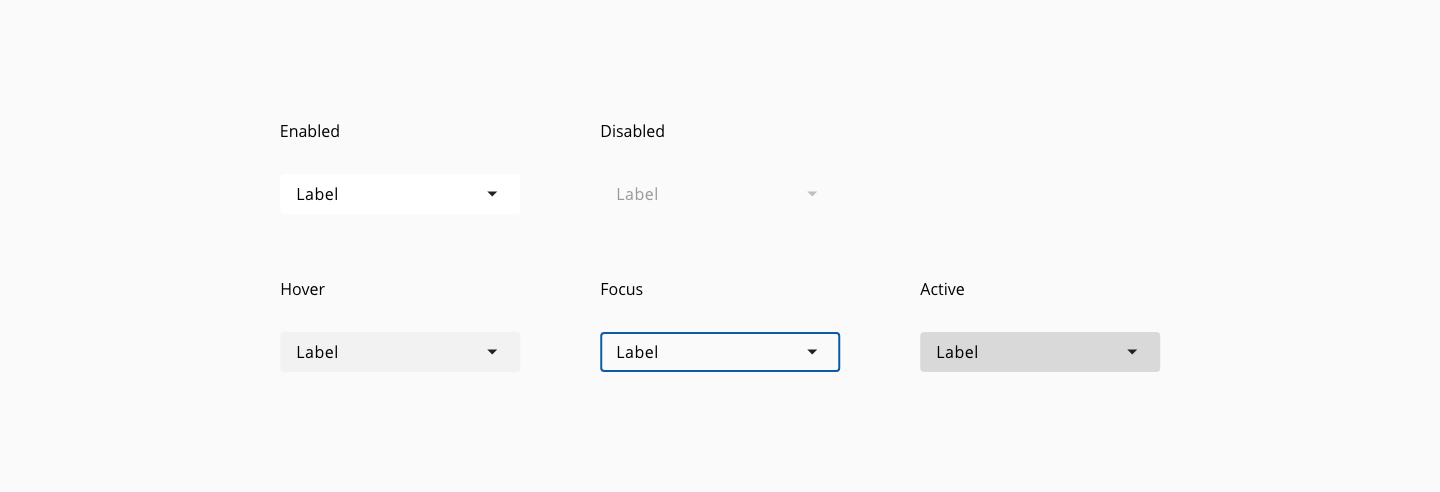 Dropdown button states