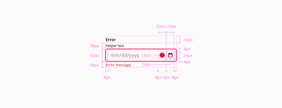 Date input design specifications