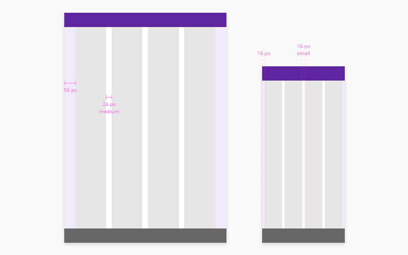 Layout grid of 8px