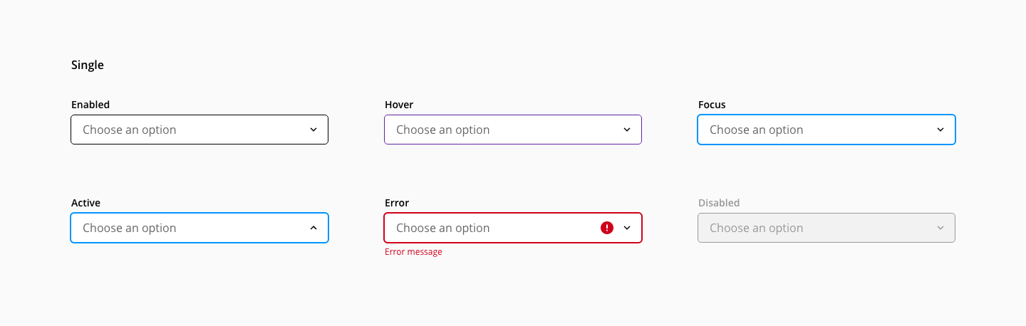 Select states