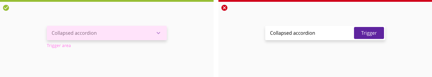 Accordion trigger usage