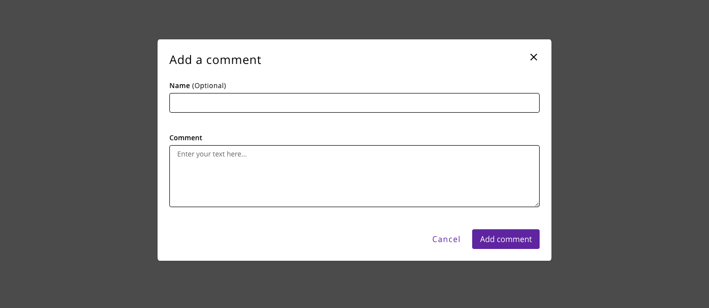 Example of a dialog using Halstack components as content