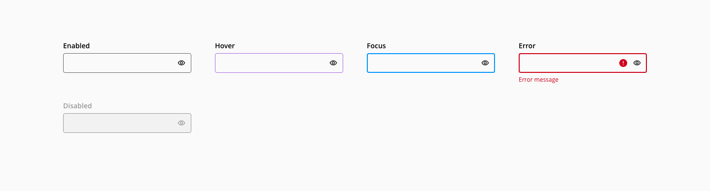 Password input states