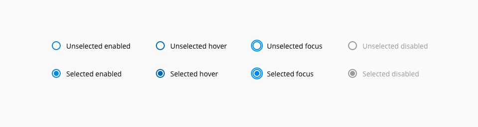 Radio button states