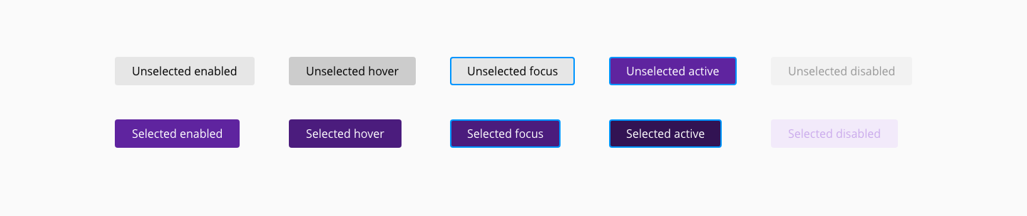 Toggle button states