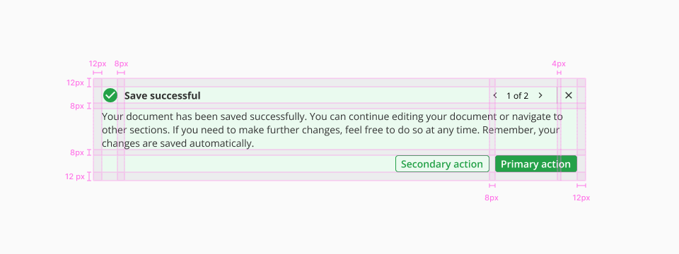 Inline alert design specifications