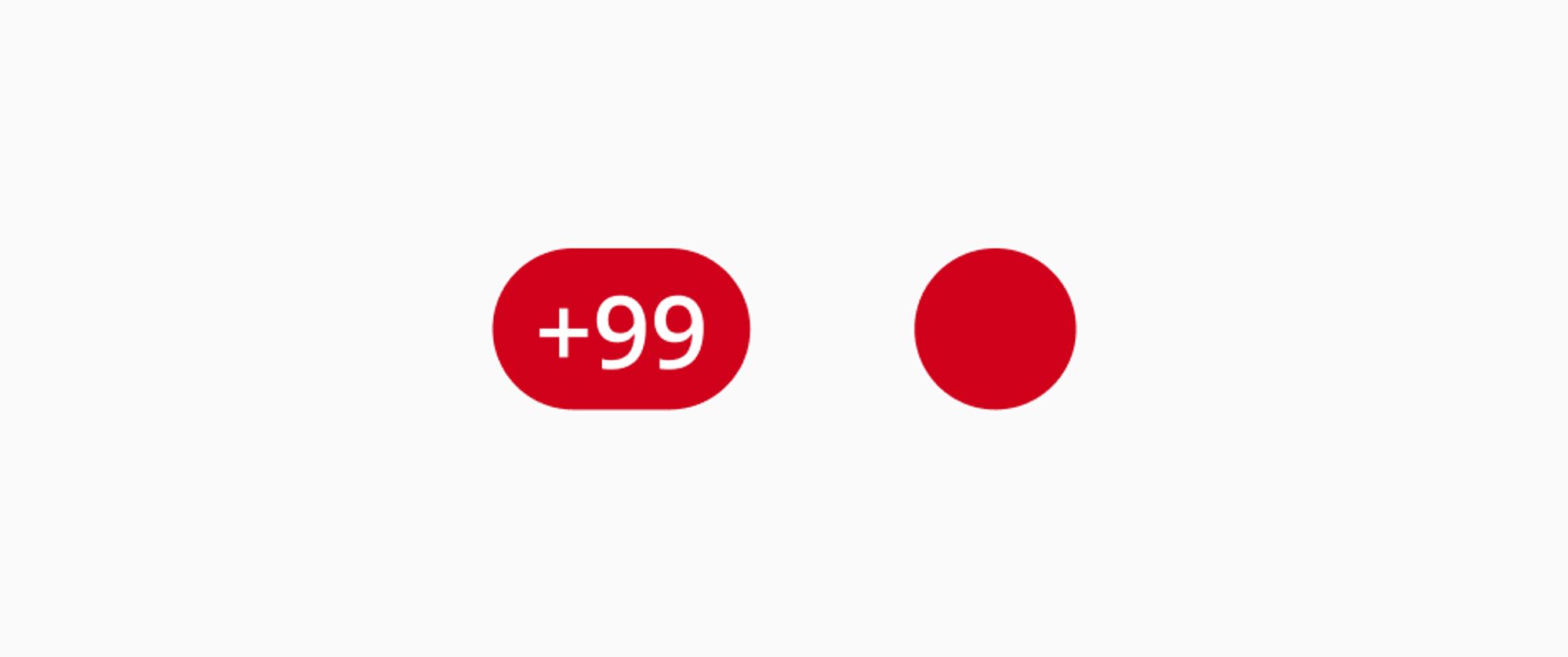 Notification badge variants