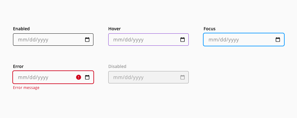 Date input states