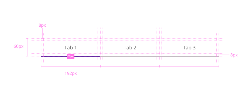 Nav tabs design specifications