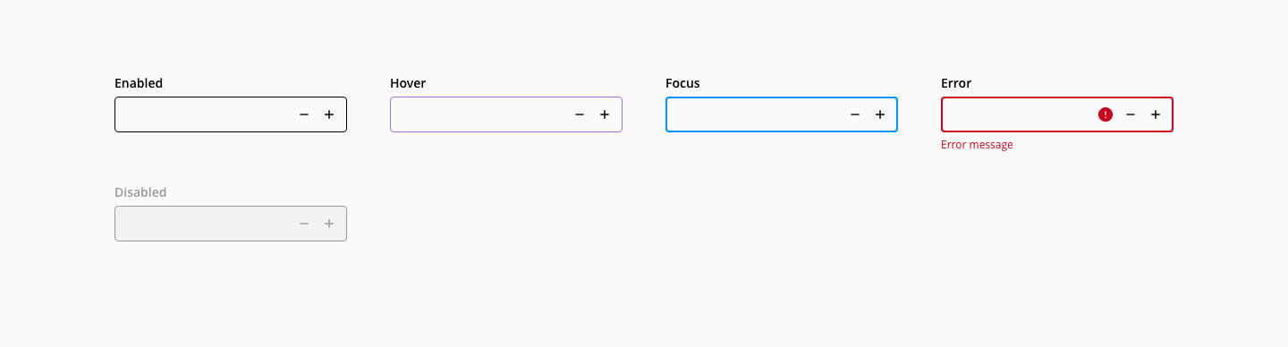 Number input states