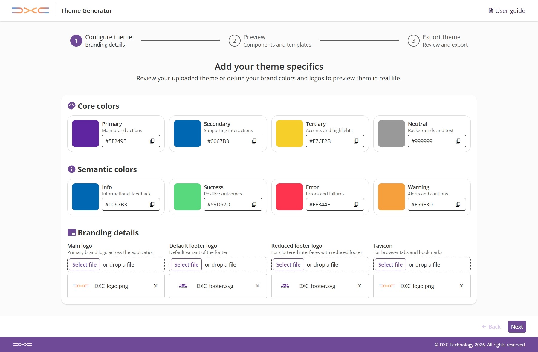 Theme generator step 1
