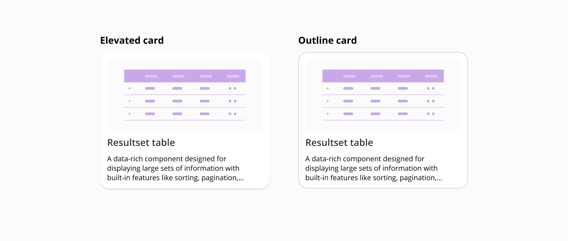 Card variants