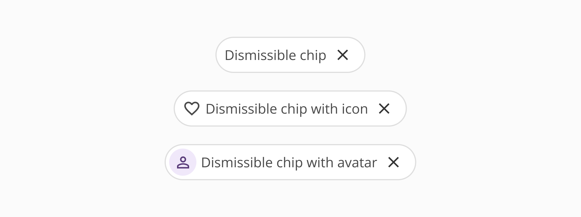 Dismissible chip
