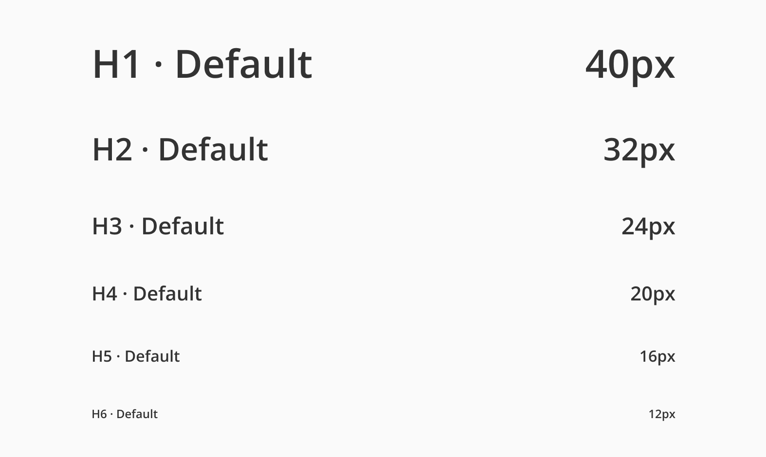 Default headings