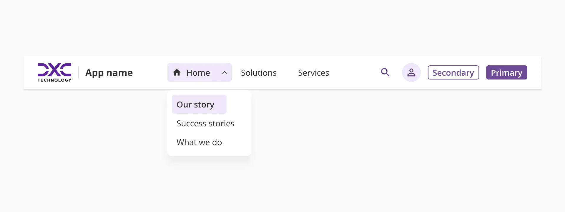 Header with expandable content