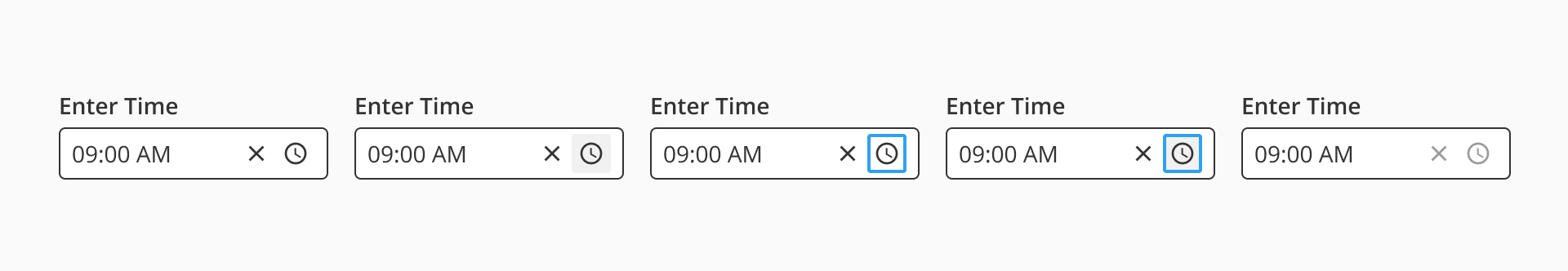 States for the time picker action